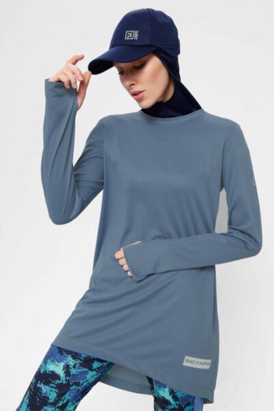 Sweat sport bleu indigo pour femme voilée